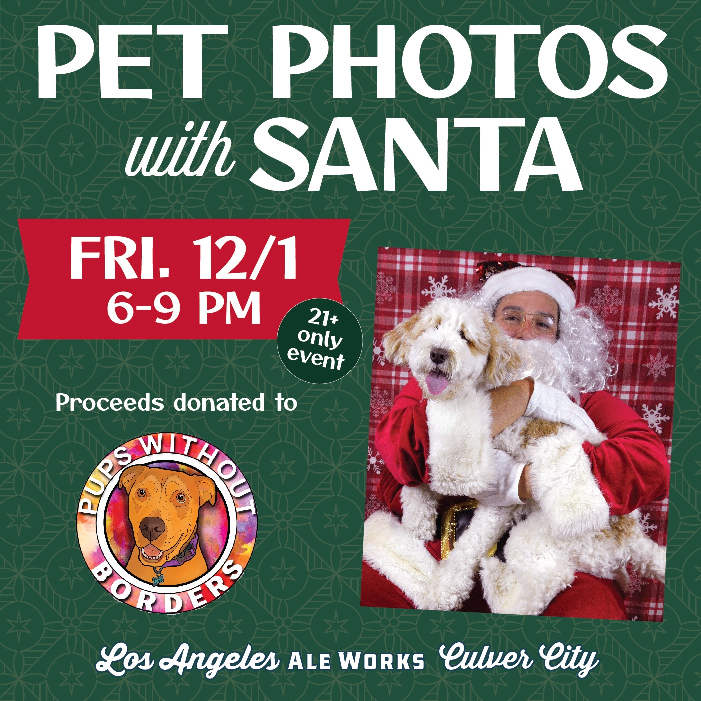 Pet Photos w/ Santa in Culver City - LA Ale Works