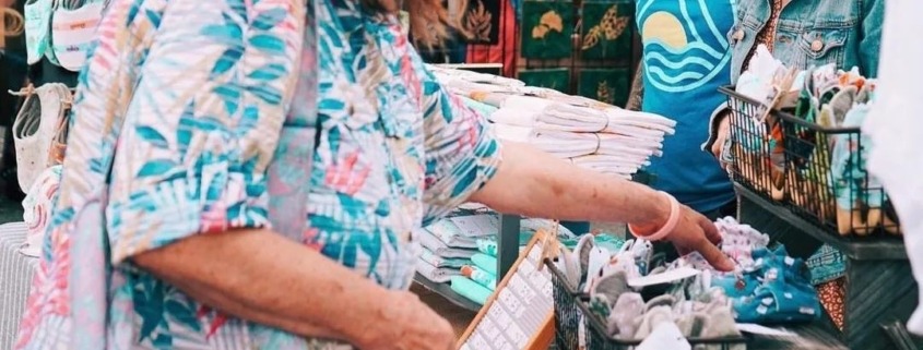 Shoppers at a popup