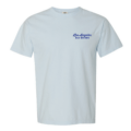 Light blue shirt (front) with blue logo print