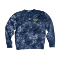 Navy tie dye crewneck with Los Angeles Ale Works logo printed on