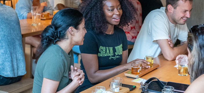 Group of people enjoying beer